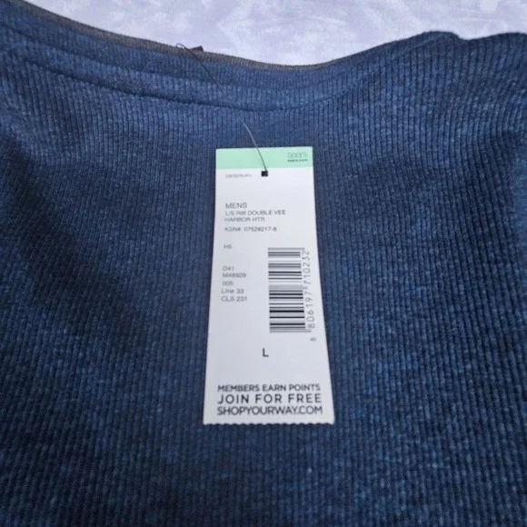 Structure Sweater Double Vee Men's Size Large Blue NWT Long Sleeve Very Soft! - Picture 7 of 7